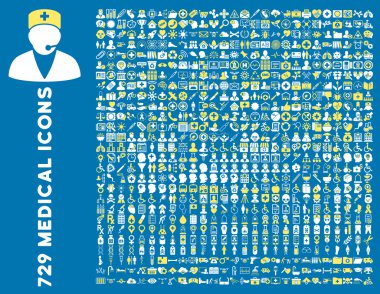 Tıbbi ve sağlık düz vektör Icon Set