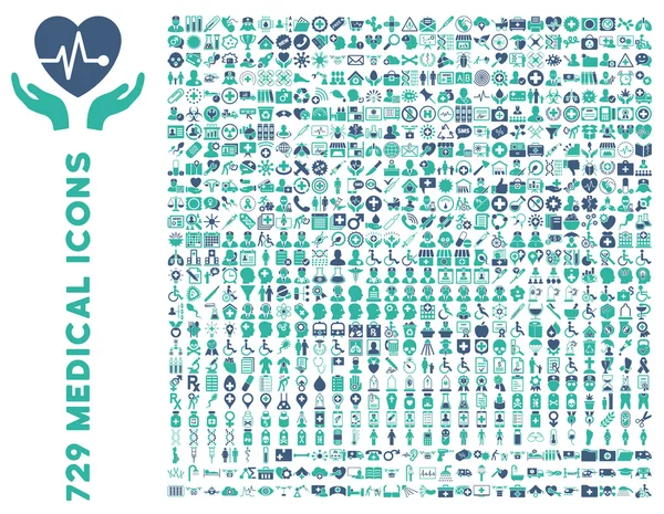 Conjunto de ícones vetoriais planos médicos e de saúde —  Vetores de Stock