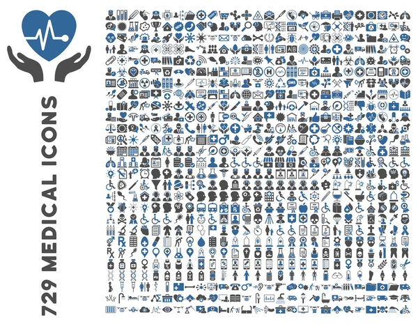 Conjunto de iconos de vectores planos médicos y sanitarios — Vector de stock