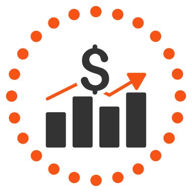 Satış çubuk grafik simgesini