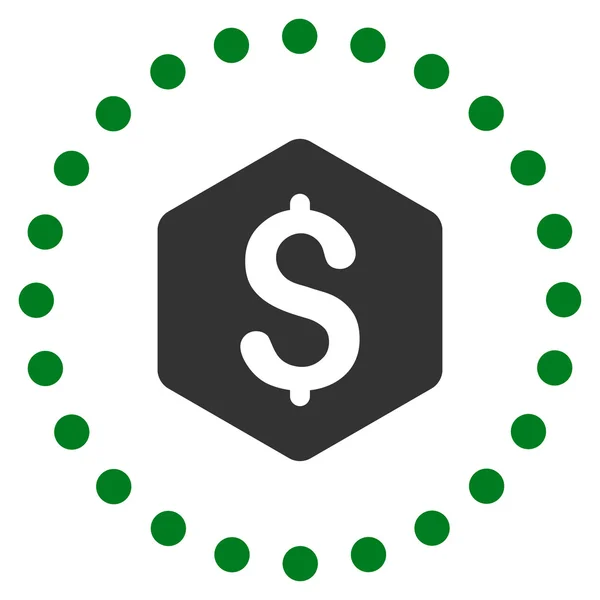 Dólar Hexágono icono — Vector de stock