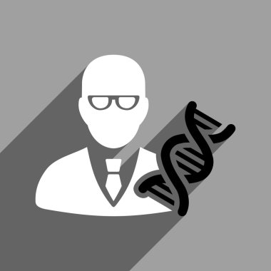 Uzun gölge ile genetik mühendisi düz kare simgesi