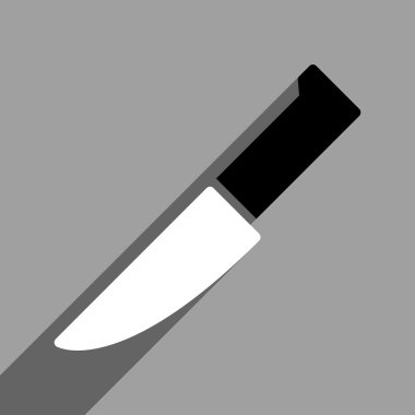 Uzun gölge ile bıçak düz kare simgesi