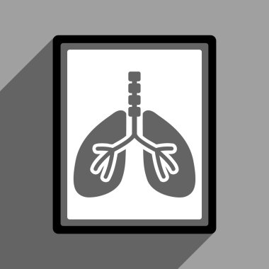 Uzun gölge ile akciğer röntgeni Fotoğraf düz kare simgesi