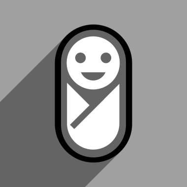 Uzun gölge ile yeni doğan düz kare simgesi