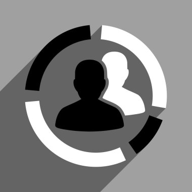 Uzun gölge ile hasta diyagramı düz kare simgesi