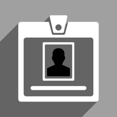 Uzun Gölge kişi rozet düz kare simgesi