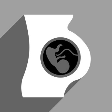 Uzun gölge ile gebelik anatomi düz kare simgesi