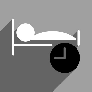 Uzun gölge ile uyku zaman düz kare simgesi