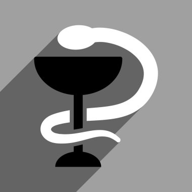 Uzun gölge ile yılan Kupası düz kare simgesi