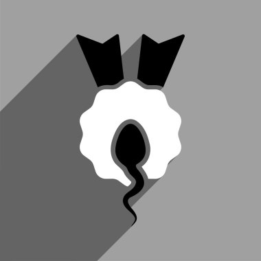 Uzun gölge ile sperm kazanan düz kare simgesi