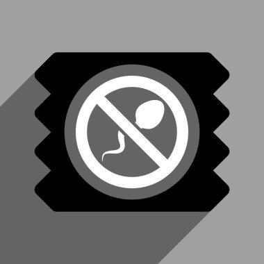 Uzun gölge ile sperm öldürücü prezervatif düz kare simgesi