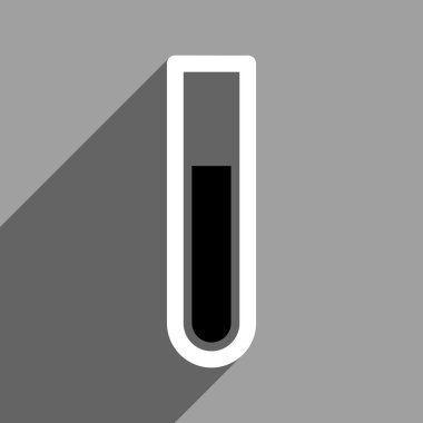 Uzun gölge ile test tüp düz kare simgesi