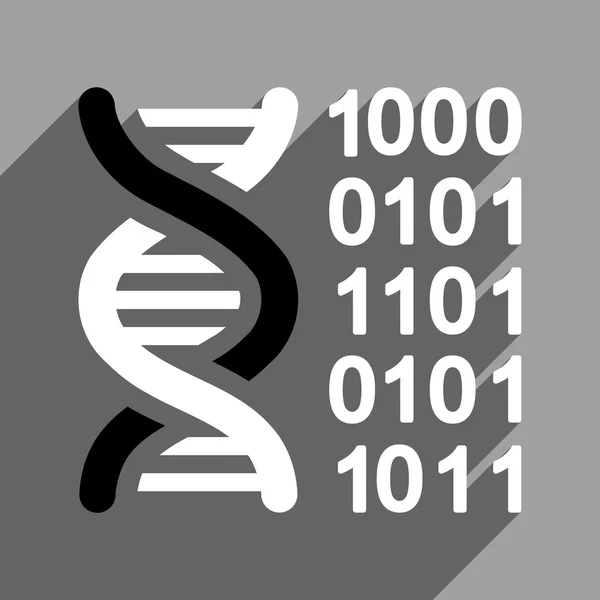Code génétique Icône carrée plate avec ombre longue — Image vectorielle