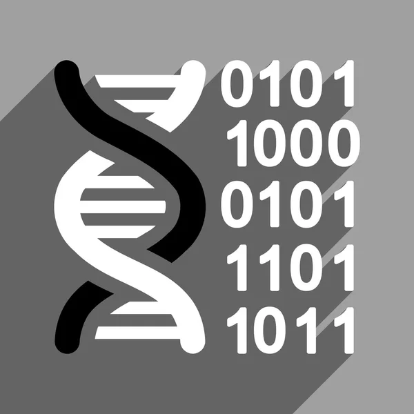 Genome Code Icono cuadrado plano con sombra larga — Archivo Imágenes Vectoriales