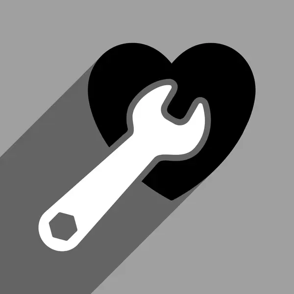 Hjärtat kirurgi platt Square ikon med Long Shadow — Stock vektor