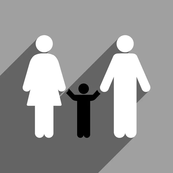 Föräldrar och barn platt Square ikon med Long Shadow — Stock vektor