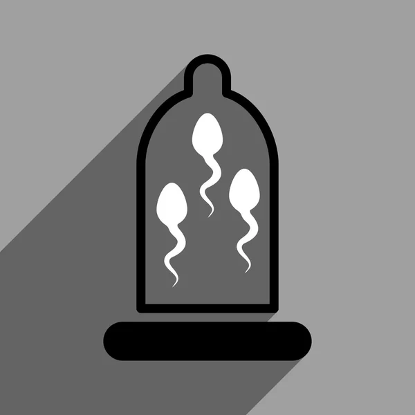 Icono cuadrado plano de protección de esperma con sombra larga — Archivo Imágenes Vectoriales