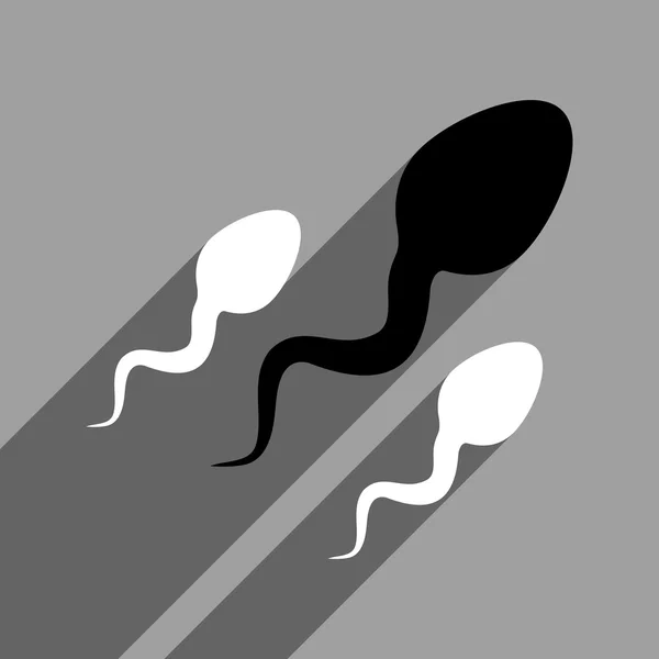 Sperma Flat Square ikon hosszú árnyéka — Stock Vector