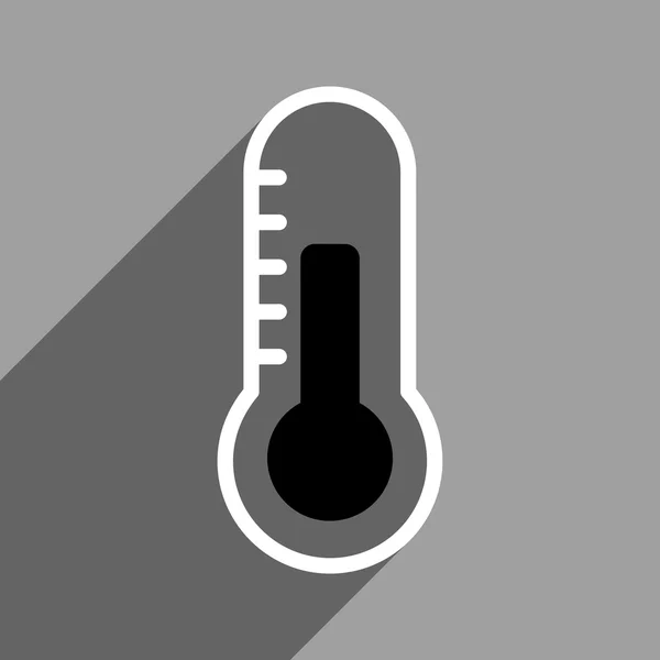 Icono cuadrado plano de temperatura con sombra larga — Archivo Imágenes Vectoriales