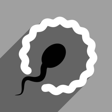 Uzun gölge ile yumurta döllenme düz kare simgesi