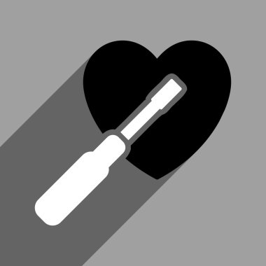 Kalp düz kare simgesi ile uzun gölge ayarlama