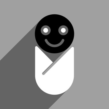 Uzun gölge ile bebek düz kare simgesi