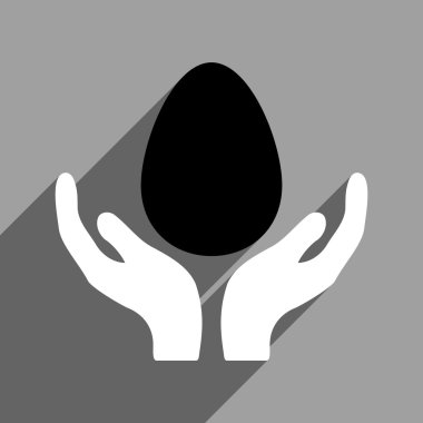 Uzun gölge ile inkübatör eller düz kare simgesi