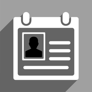 Uzun gölge ile kişisel rozet düz kare simgesi