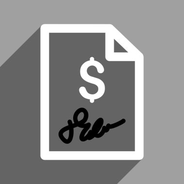 Fatura düz kare simgesini uzun gölge ile imzaladı