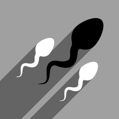 Uzun gölge ile sperm düz kare simgesi