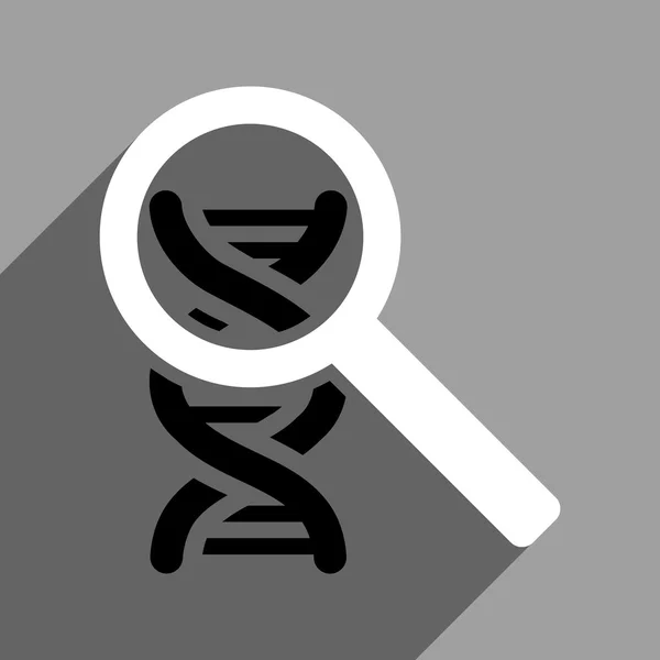 Explore o ícone quadrado plano do ADN com sombra longa — Fotografia de Stock