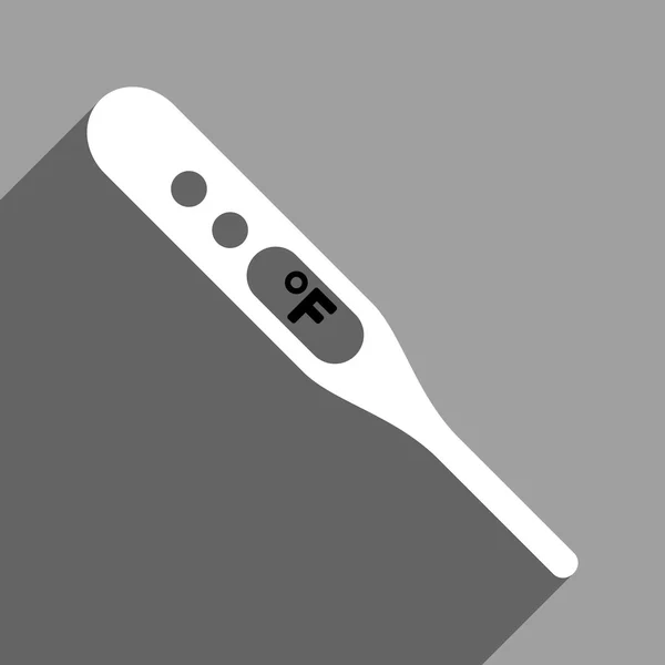 Ikona Fahrenheita termometr Flat Square z długim cieniem — Zdjęcie stockowe