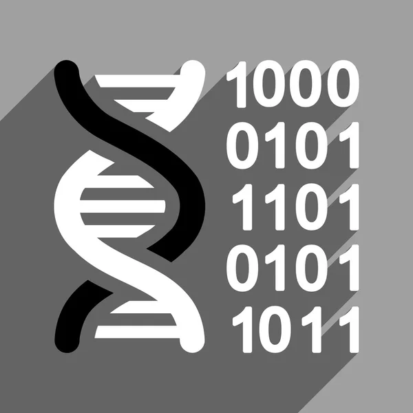 Kod genetyczny Flat Square ikona z długim cieniem — Zdjęcie stockowe