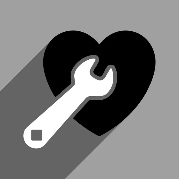 Heart Repair Flat Square Icon with Long Shadow — Stock Photo, Image