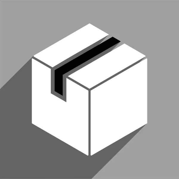 Package Flat Square Icon With Long Shadow