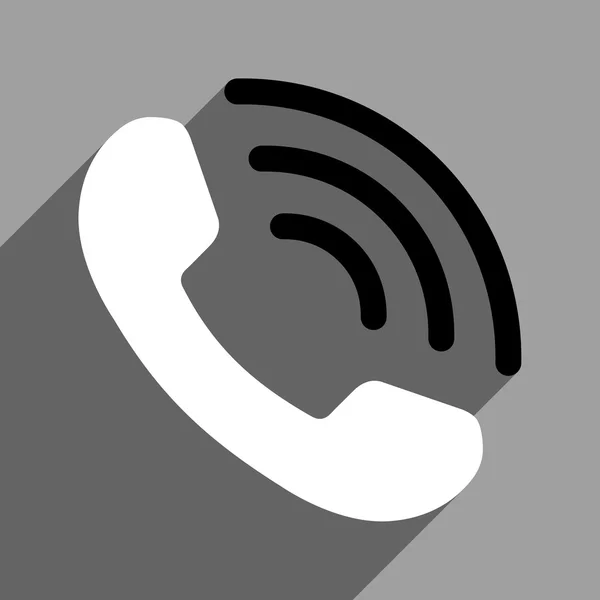 Ícone quadrado plano da chamada telefônica com sombra longa — Fotografia de Stock