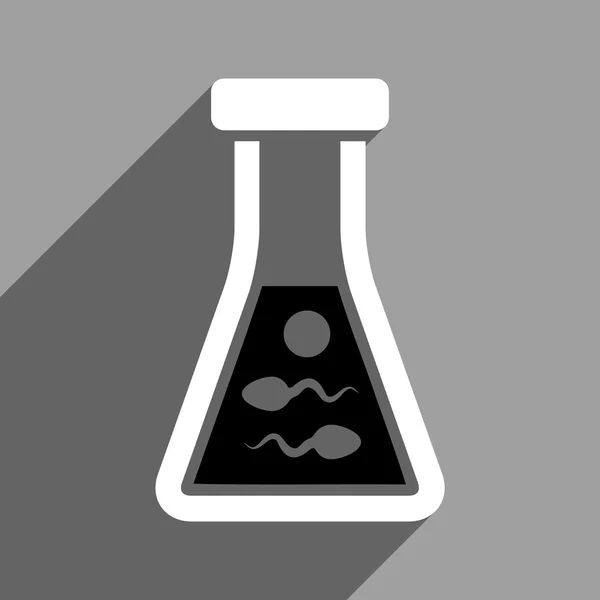 Ликвидная плоская икона Спермы с длинной тенью — стоковое фото