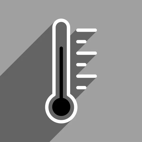 Icona quadrata piatta di livello di temperatura con ombra lunga — Foto Stock