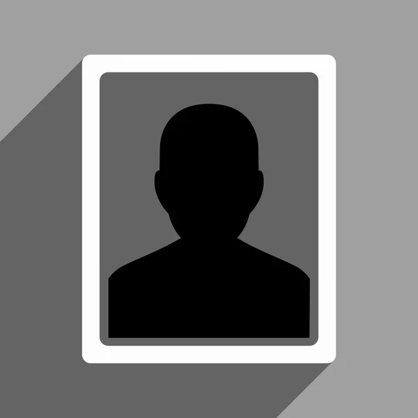 User Portrait Flat Square Icon With Long Shadow — Stock Photo, Image