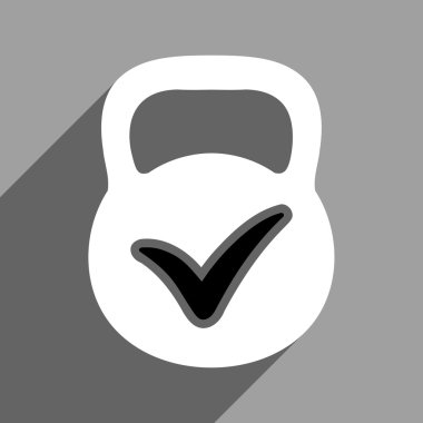 Uzun gölge ile geçerli kitle düz kare simgesi