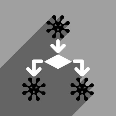Uzun gölge ile virüs üreme düz kare simgesi