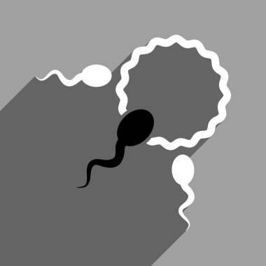 Uzun gölge ile fertilizasyon düz kare simgesi