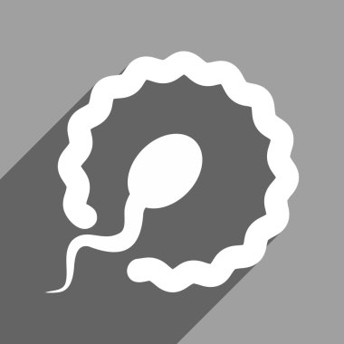 Uzun gölge ile yumurta döllenme düz kare simgesi