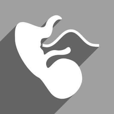 Uzun gölge ile embriyo kordon düz kare simgesi