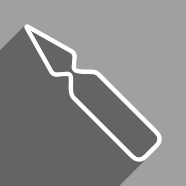 Empty Ampoule Flat Square Icon with Long Shadow