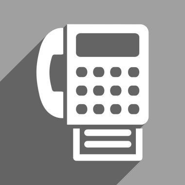 Uzun gölge ile Faks düz kare simgesi