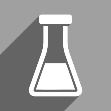 Uzun gölge ile Flask düz kare simgesi