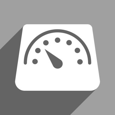 Floor Weight Meter Flat Square Icon with Long Shadow
