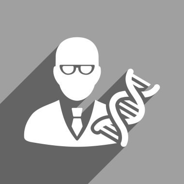 Uzun gölge ile genetik mühendisi düz kare simgesi